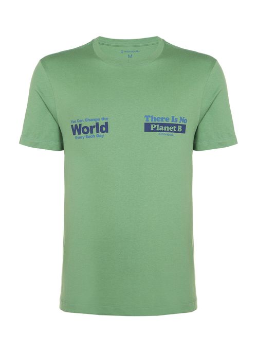 Camiseta Lettering Duplo Masculina Verde Individual