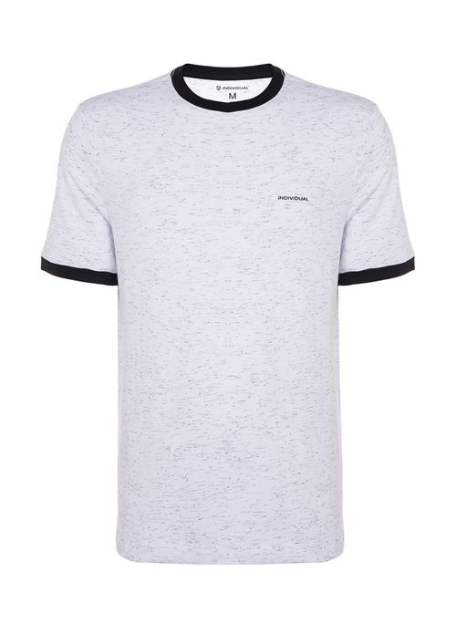 Camiseta Malha Slim Fit Masculina Branca Individual