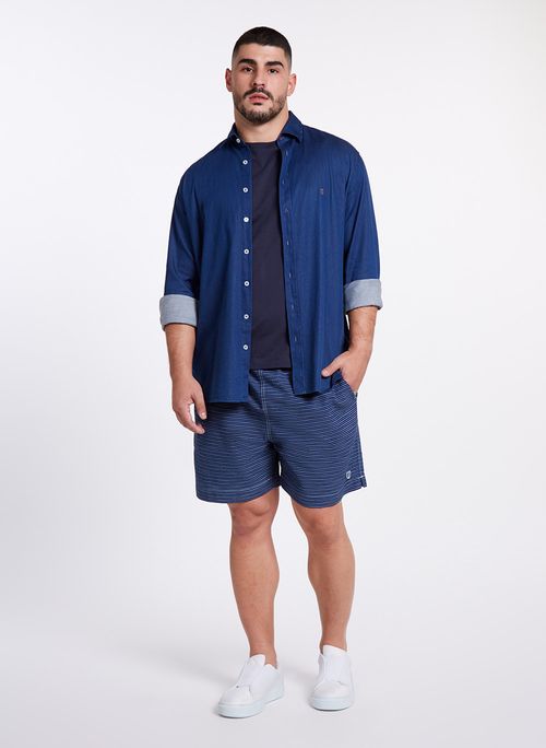 Bermuda Boxer Casual Listrada Masculina Individual