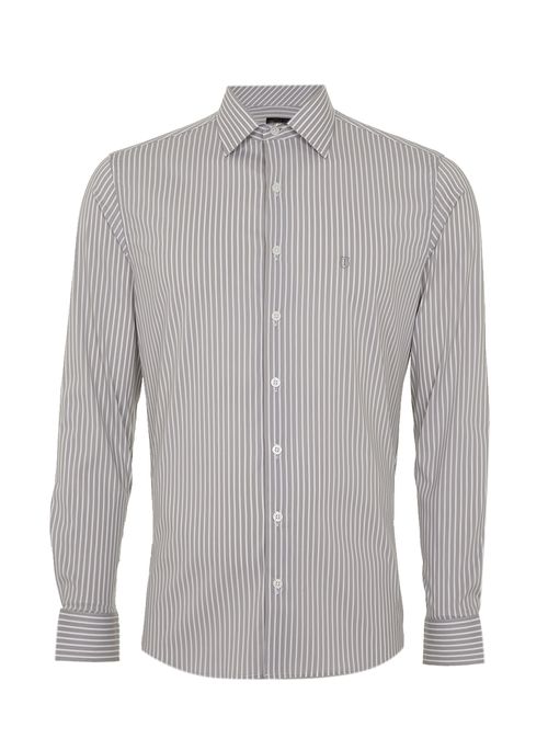 Camisa Slim Listrada Masculina Individual