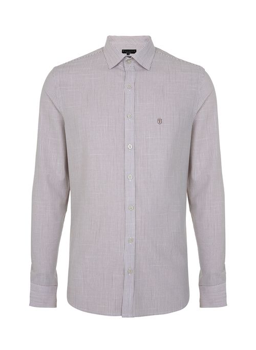 Camisa Slim Listrada Masculina Individual