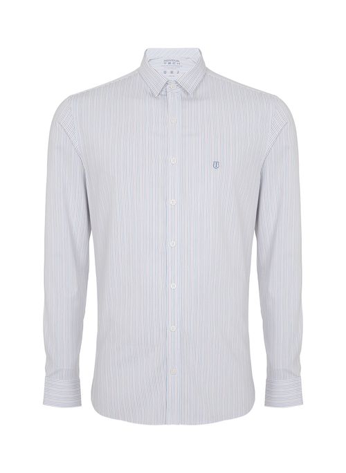 Camisa Slim Listrada Masculina Individual