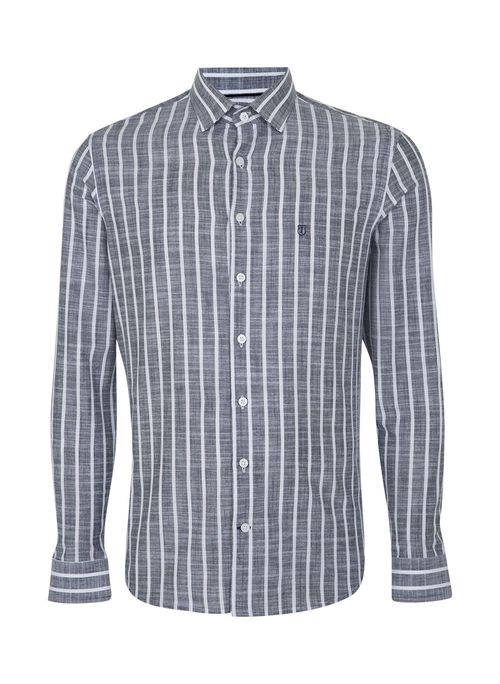 Camisa Slim Listrada Masculina Individual