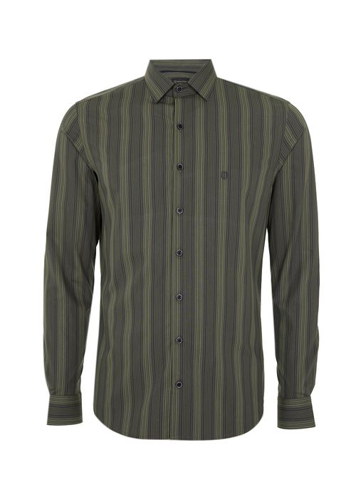 Camisa Slim Listrada Masculina Individual