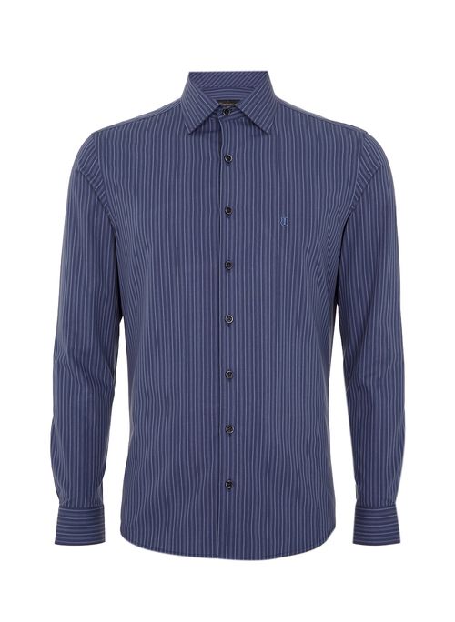 Camisa Slim Listrada Masculina Individual