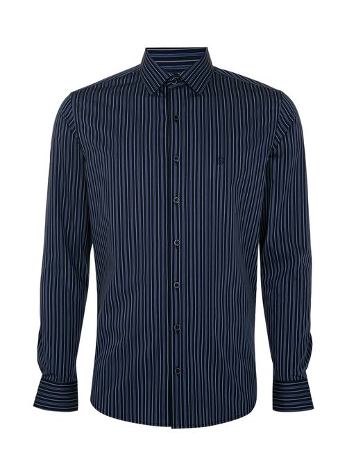 Camisa Slim Listrada Masculina Individual