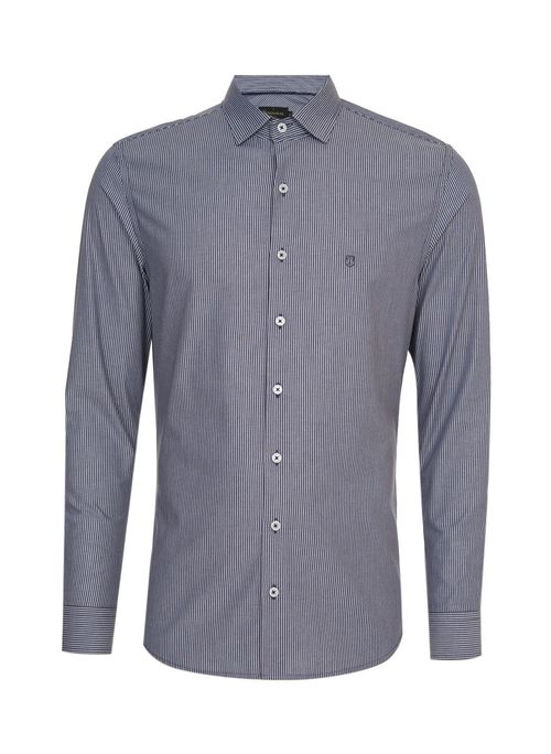 Camisa Slim Listrado Masculina Individual