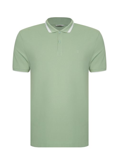 Polo Piquet Gola Jacquard Masculina Individual