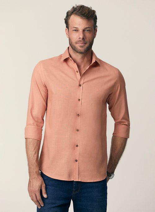 CAMISA ML SLIM ALGODAO GARMENT DYE