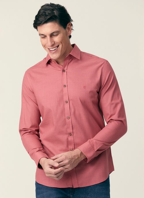 CAMISA ML SLIM ALGODAO GARMENT DYE