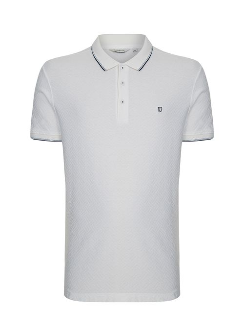 Polo Slim Jacquard Geométrica Masculina Individual