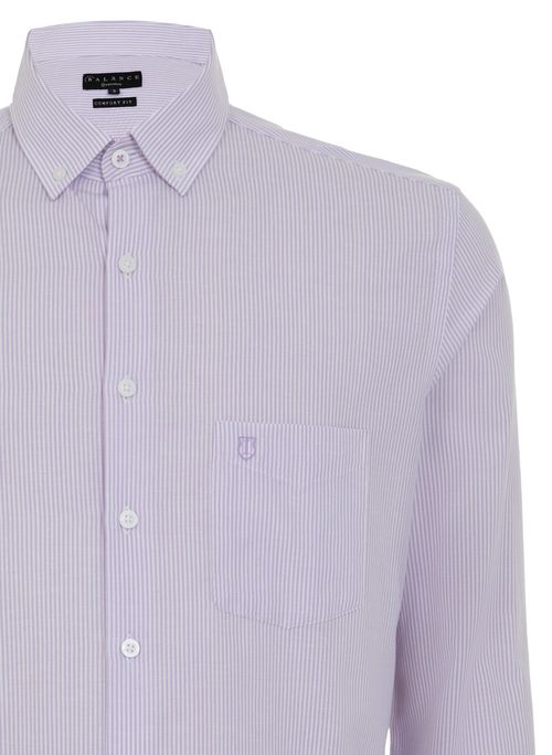 Camisa Comfort Fit Listrada Masculina Individual