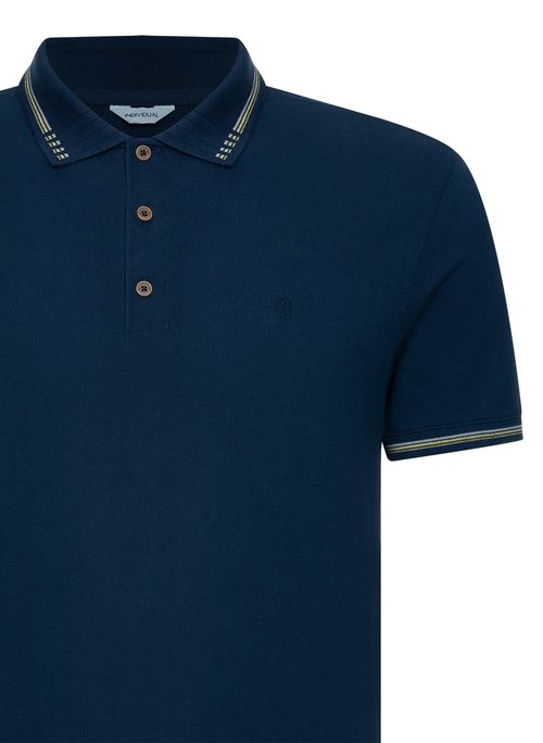 Polo Slim Piquet Duplo Masculina Individual